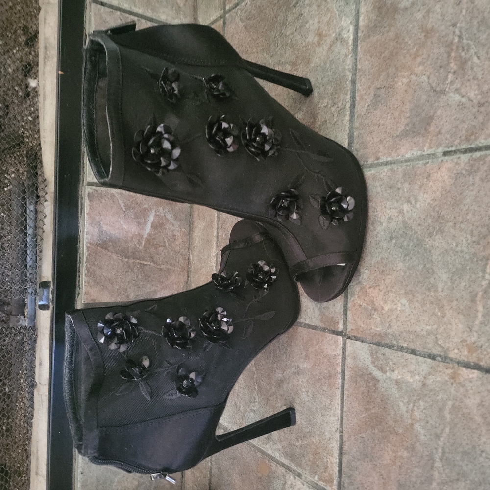 Short, Mesh Boot with Sexy Emblishments